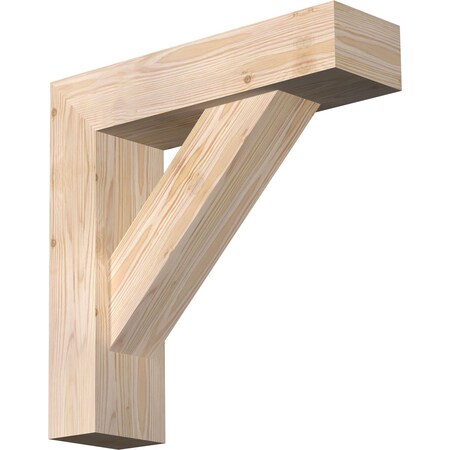 Ekena Millwork Traditional Block Smooth Bracket w/ Offset Brace, Douglas Fir, 5 1/2"W x 20"D x 20"H BKT0604X20X20TRA05SDF